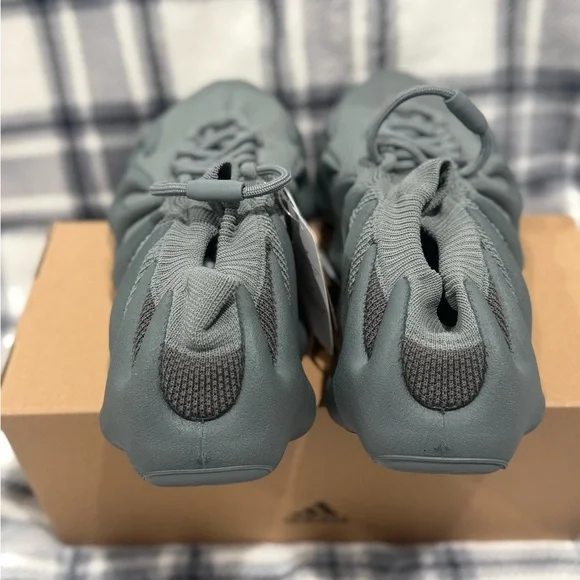 Adidas Yeezy Gray Sneakers with Knit Upper and Unique Sole